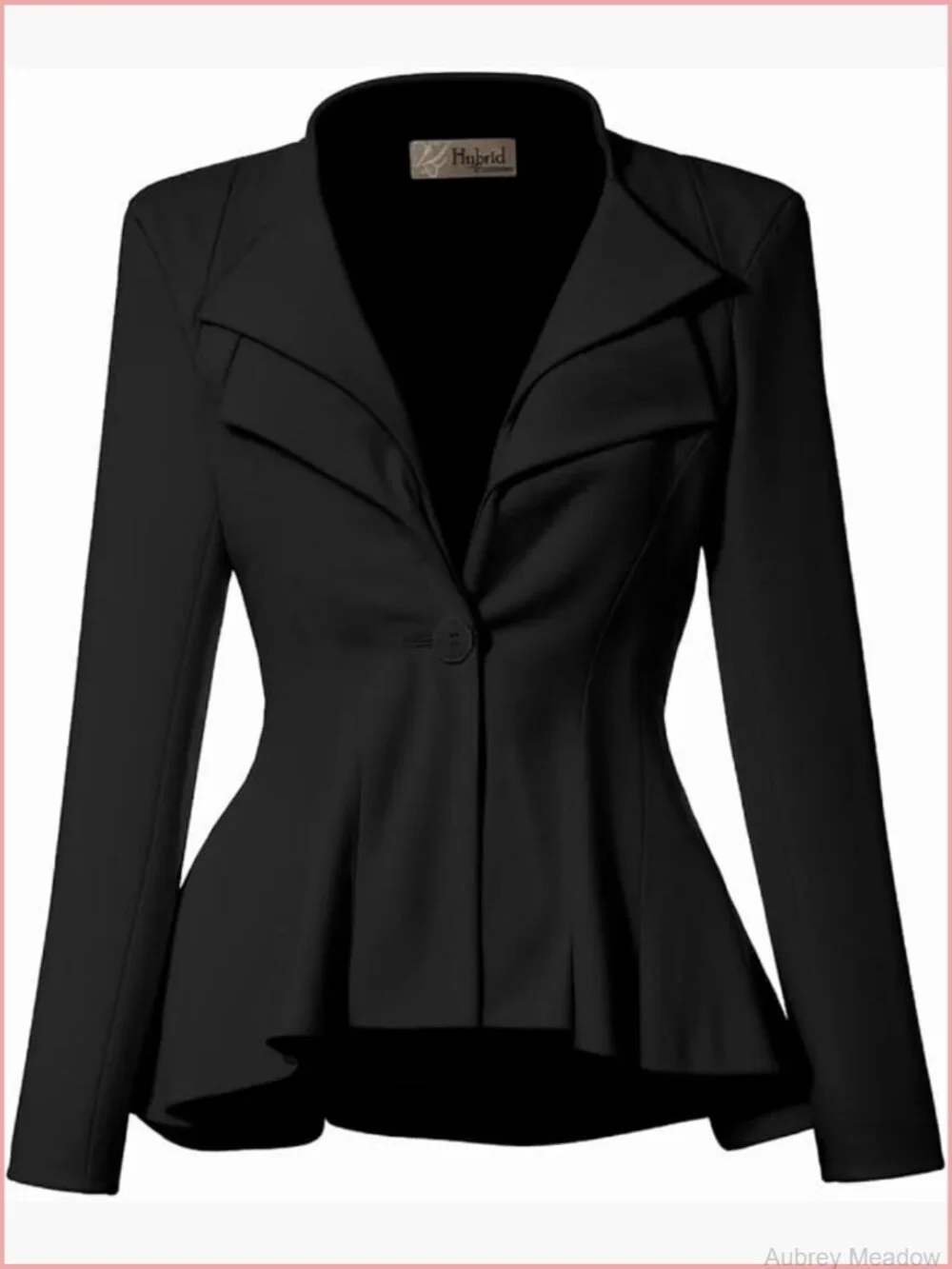 Women's Double Lapel Peplum Blazer Stretch Office Work